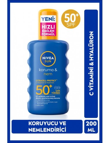 SUN SPF 50+ Yüksek Güneş Koruyucu Vücut Spreyi